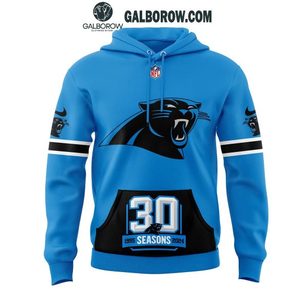 Carolina Panthers Uniform 30 Season Celebration 1995-2025 Hoodie T-Shirt