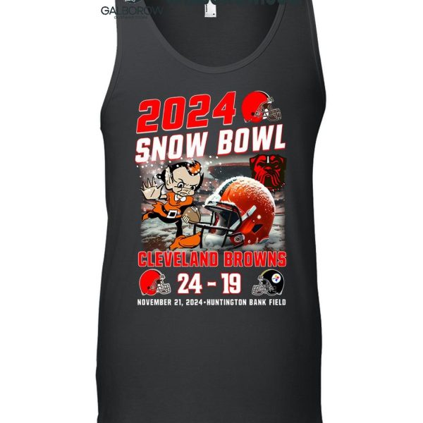 Cleveland Browns 2024 Snow Bowl Beat Steelers Hunting Bank Field T Shirt