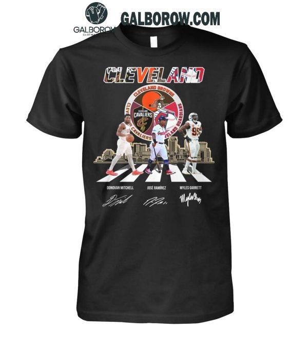 Cleveland Cavaliers Donovan Mitchell Browns Myles Garrett Guardians Ramirez T-Shirt