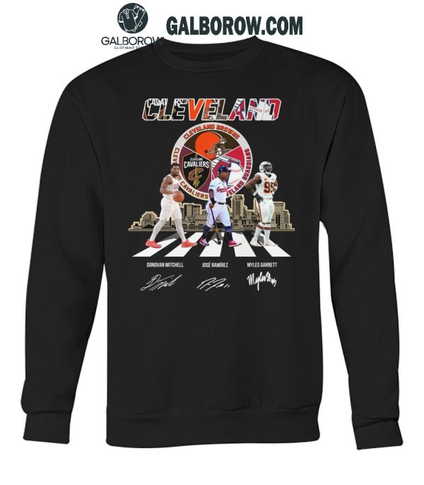 Cleveland Cavaliers Donovan Mitchell Browns Myles Garrett Guardians Ramirez T-Shirt