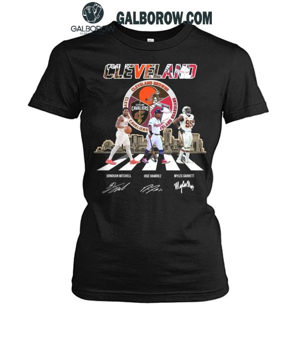 Cleveland Cavaliers Donovan Mitchell Browns Myles Garrett Guardians Ramirez T-Shirt