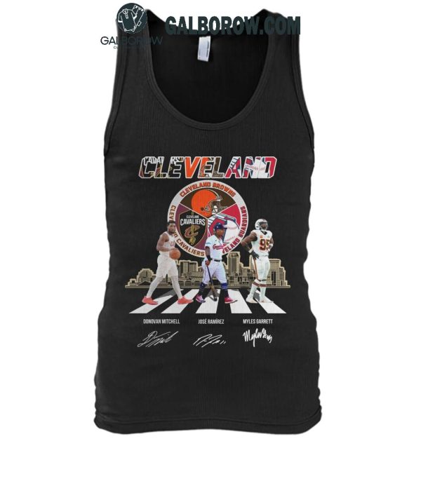 Cleveland Cavaliers Donovan Mitchell Browns Myles Garrett Guardians Ramirez T-Shirt