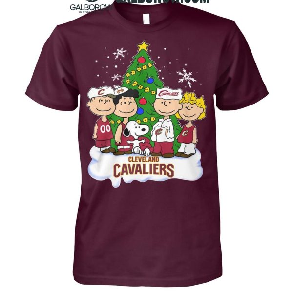 Cleveland Cavaliers Snoopy Celebrating Christmas Happy Holidays T-Shirt