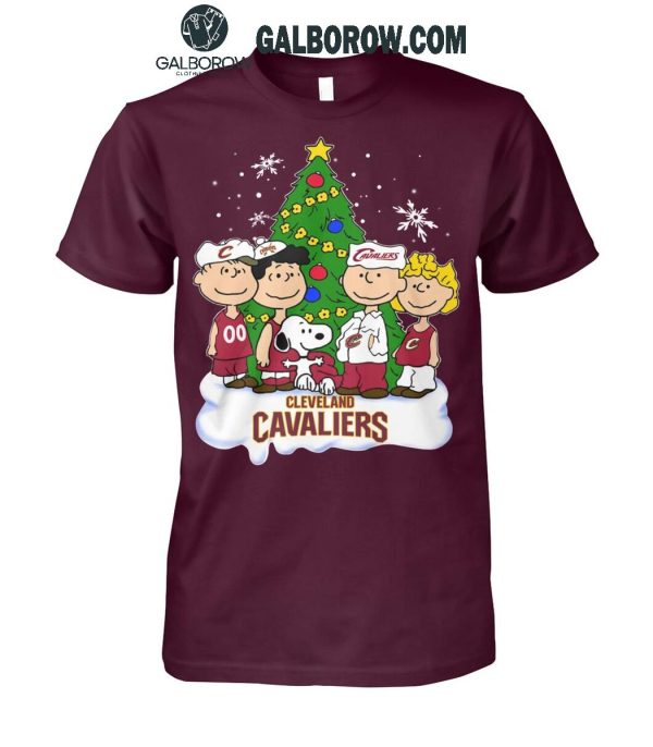 Cleveland Cavaliers Snoopy Celebrating Christmas Happy Holidays T-Shirt