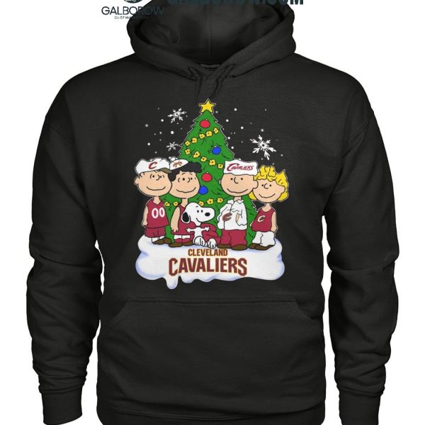 Cleveland Cavaliers Snoopy Celebrating Christmas Happy Holidays T Shirt