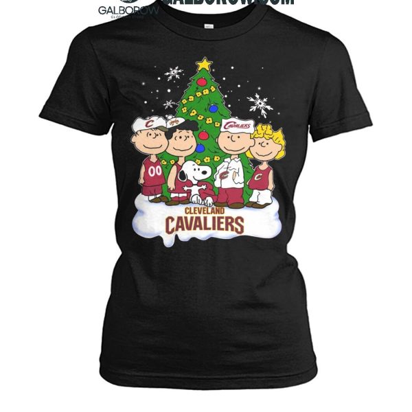 Cleveland Cavaliers Snoopy Celebrating Christmas Happy Holidays T Shirt