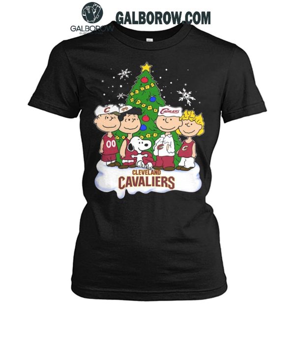 Cleveland Cavaliers Snoopy Celebrating Christmas Happy Holidays T-Shirt