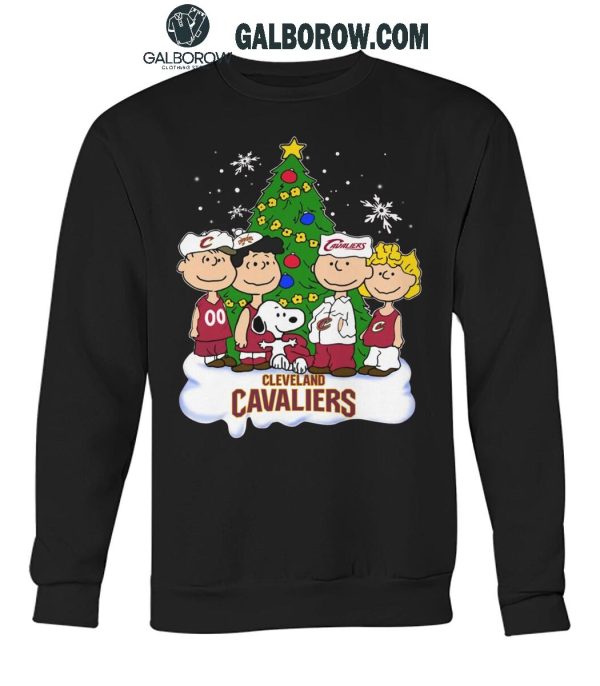 Cleveland Cavaliers Snoopy Celebrating Christmas Happy Holidays T-Shirt