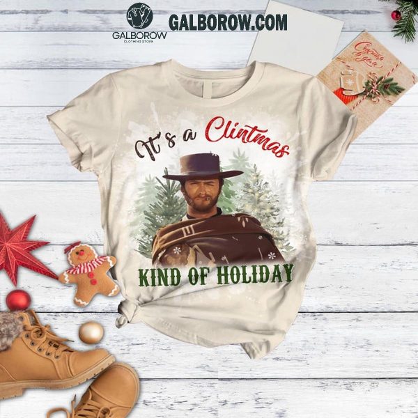 Clint Eastwood It’s A Clintmas Kind Of Holidays Christmas Fleece Pajamas Set