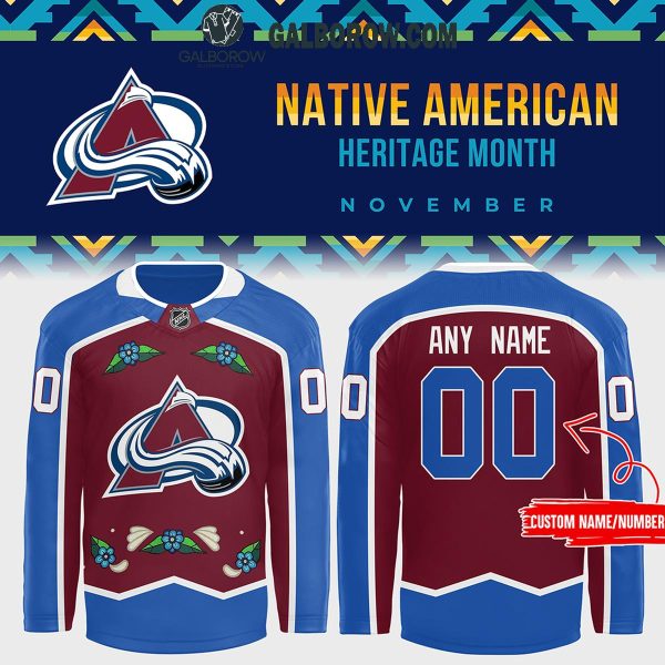 Colorado Avalanche Celebration Of Native American Heritage Personalized Hockey Jersey