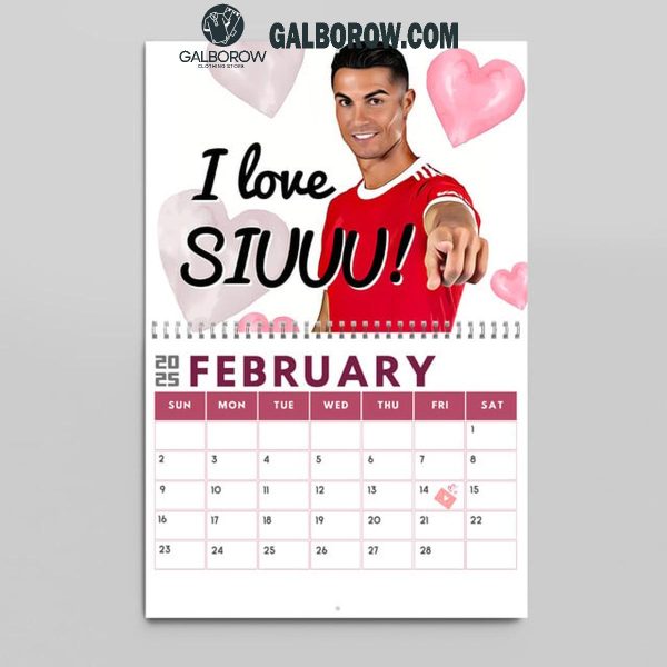 Cristiano Ronaldo CR7 Siuuuuu Happy New Year 2025 Wall Hanging And Desk Calendar