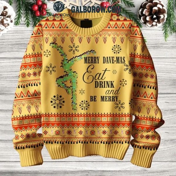 Dave Matthews Band DMB Merry Davemas 2024 Yellow Christmas Ugly Sweater