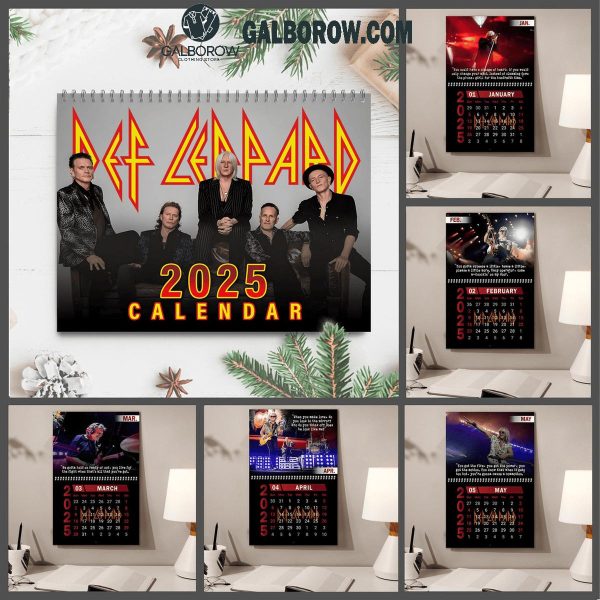 Def Leppard Happy New Year 2025 Wall Hanging Calendar