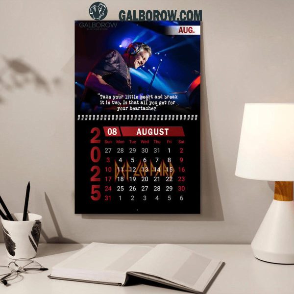 Def Leppard Happy New Year 2025 Wall Hanging Calendar