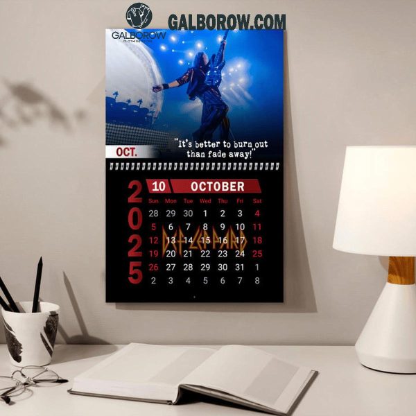 Def Leppard Happy New Year 2025 Wall Hanging Calendar