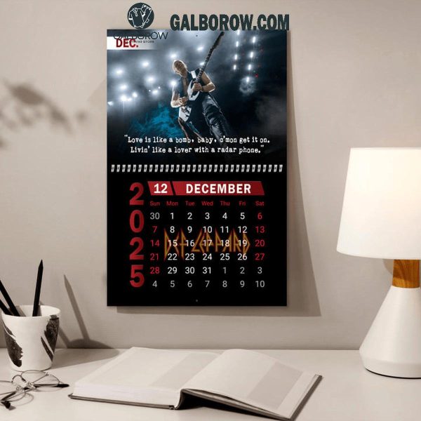 Def Leppard Happy New Year 2025 Wall Hanging Calendar