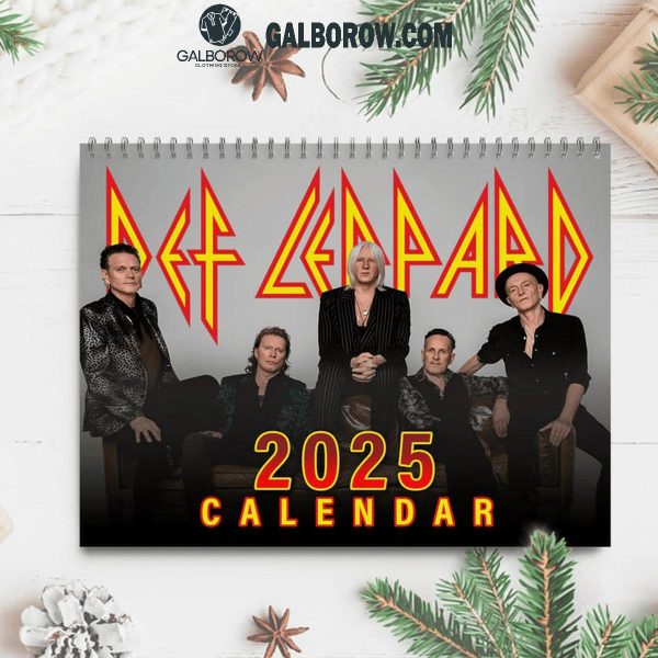 Def Leppard Happy New Year 2025 Wall Hanging Calendar