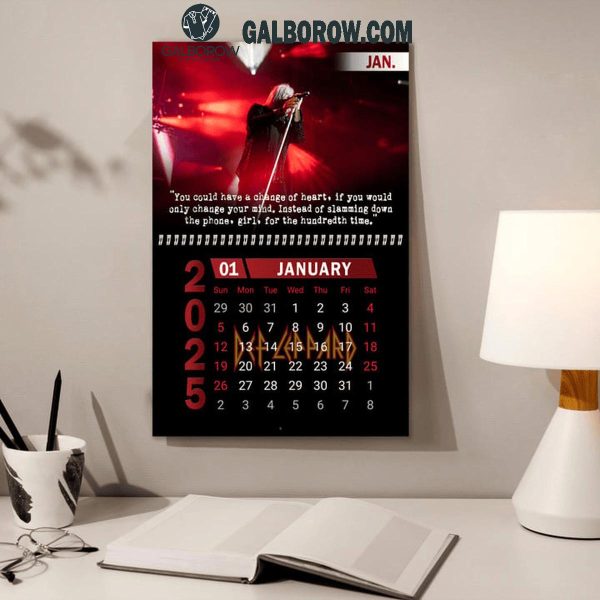 Def Leppard Happy New Year 2025 Wall Hanging Calendar