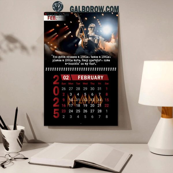 Def Leppard Happy New Year 2025 Wall Hanging Calendar