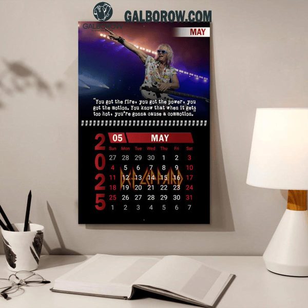 Def Leppard Happy New Year 2025 Wall Hanging Calendar