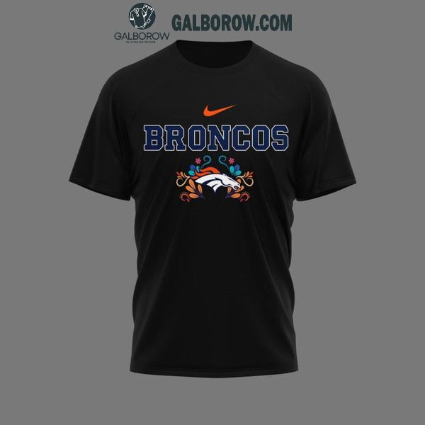 Denver Broncos Dia De Los Muertos Black Design Hoodie T-Shirt