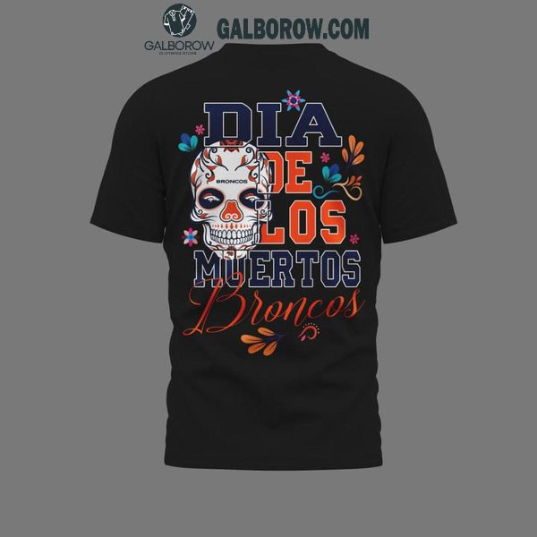 Denver Broncos Dia De Los Muertos Black Design Hoodie T-Shirt