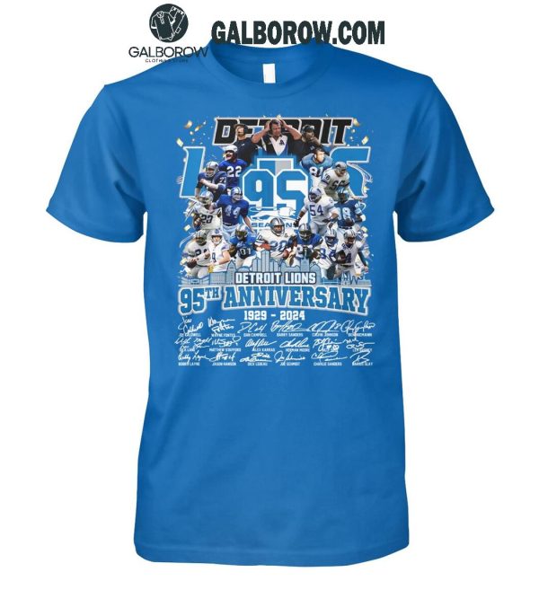 Detroit Lions 95th Anniversary 1929-2024 Thank You Fan T-Shirt