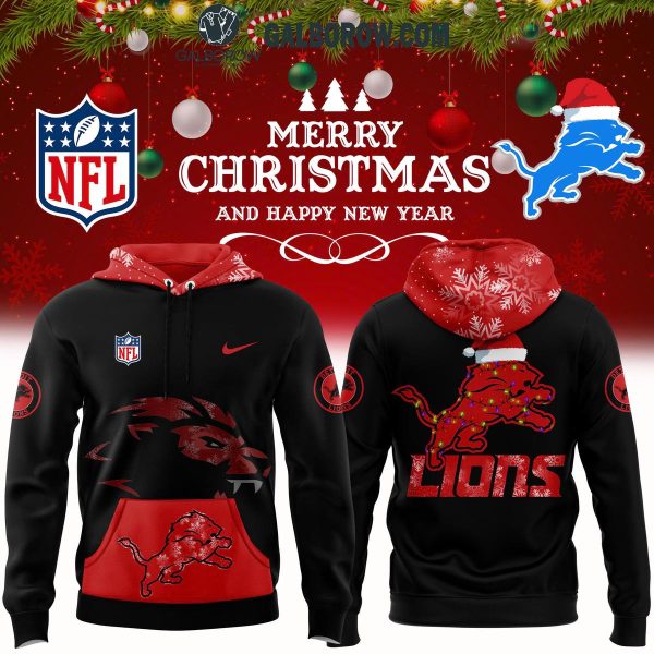 Detroit Lions Christmas 2024 Happy Holidays With Bobble Hat Hoodie T-Shirt