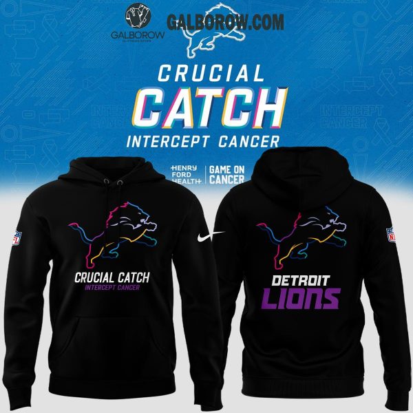 Detroit Lions Crucial Catch Football Versus Intercept Cancer 2024 Hoodie T-Shirt