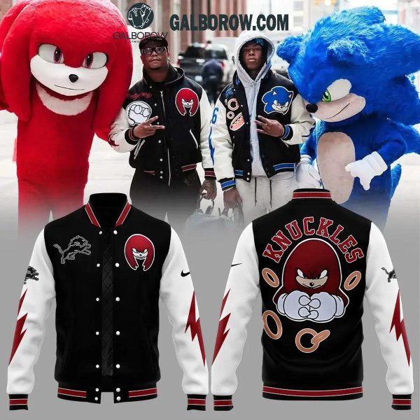 Detroit Lions Football Spirit With Sonic And Knuckles 2024 Baseball Jacket