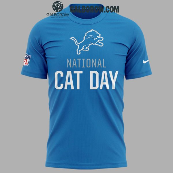 Detroit Lions National Cat Day Football 2024 Hoodie T-Shirt