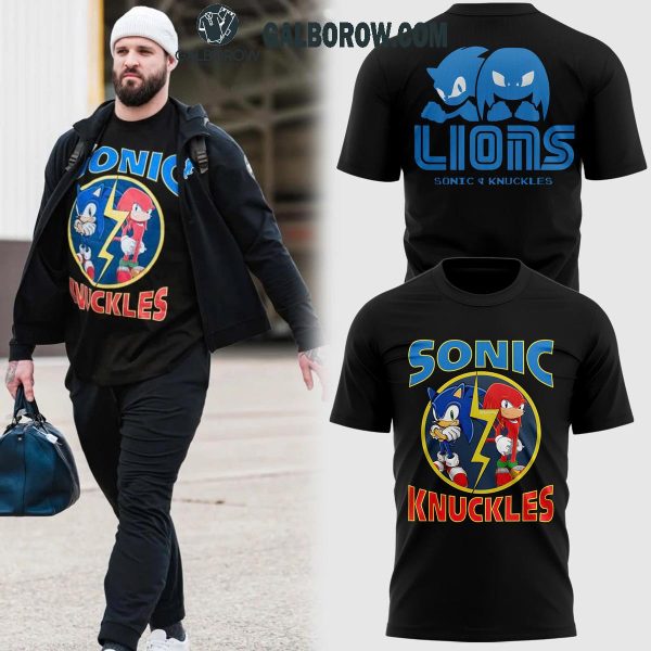 Detroit Lions Sonic The Hedgehog And Knuckles 2024 Hoodie T-Shirt