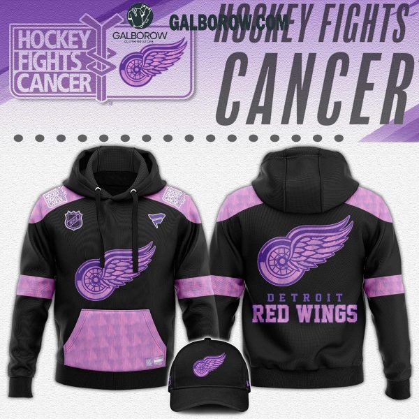 Detroit Red Wings Fights Cancer One Team Hoodie T-Shirt Black Version