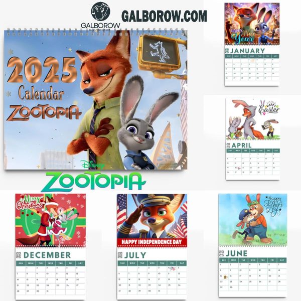 Disney Zootopia A Brand New Year 2025 Wall Hanging And Desk Calendar