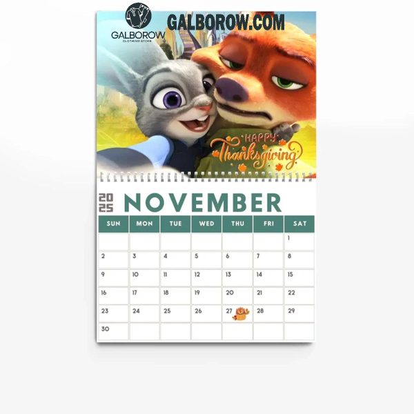 Disney Zootopia A Brand New Year 2025 Wall Hanging And Desk Calendar