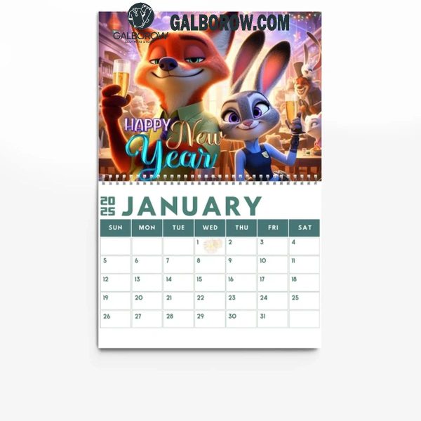 Disney Zootopia A Brand New Year 2025 Wall Hanging And Desk Calendar