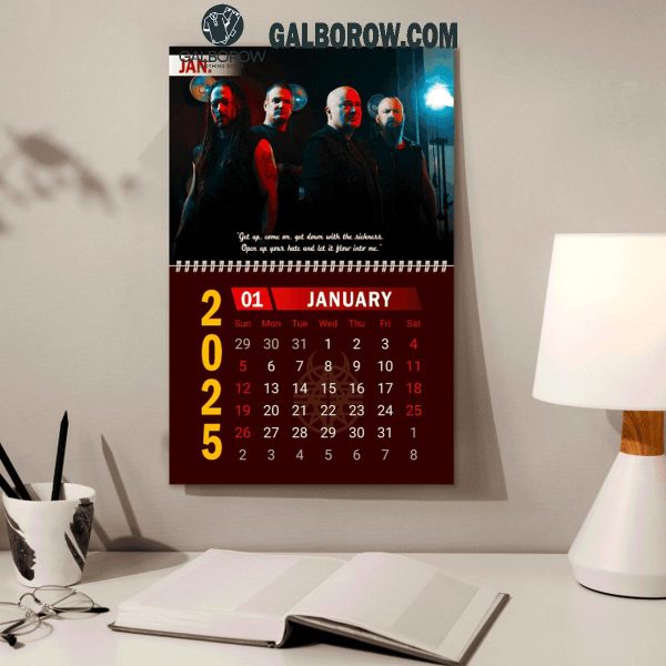 Disturbed Happy New Year 2025 Wall Hanging Calendar