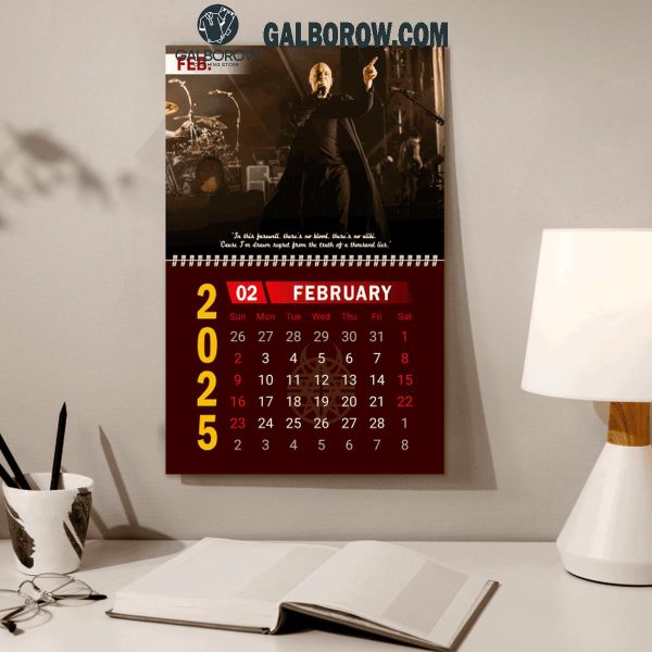 Disturbed Happy New Year 2025 Wall Hanging Calendar