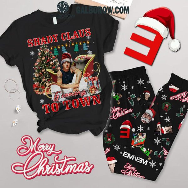 Eminem Shady Claus Is Coming To Town Christmas 2024 Fleece Pajamas Set