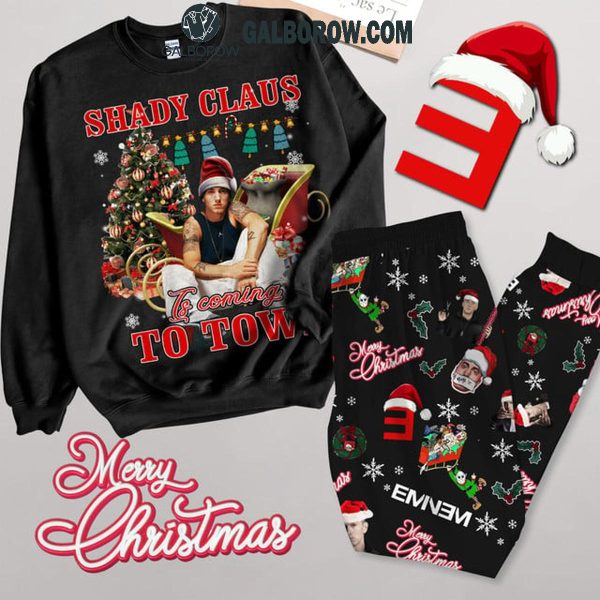 Eminem Shady Claus Is Coming To Town Christmas 2024 Fleece Pajamas Set