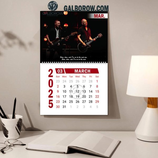 Foo Fighters Rock Band 2025 Wall Hanging Calendar