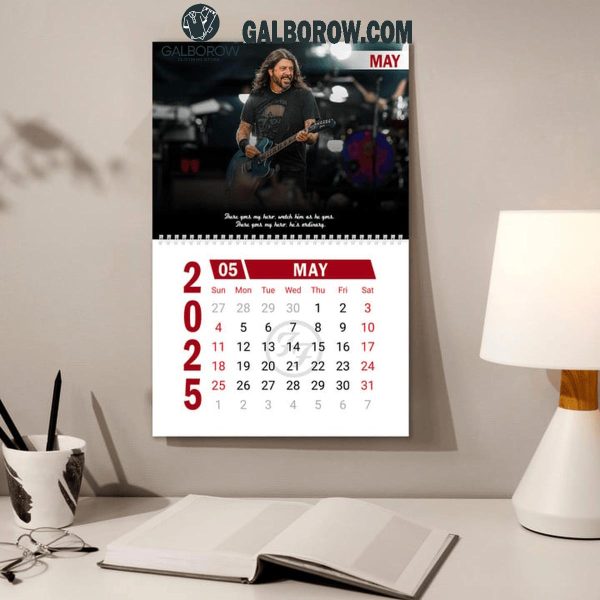 Foo Fighters Rock Band 2025 Wall Hanging Calendar