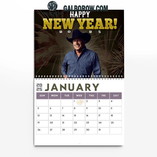 George Strait Happy New Year 2025 Wall Hanging Calendar