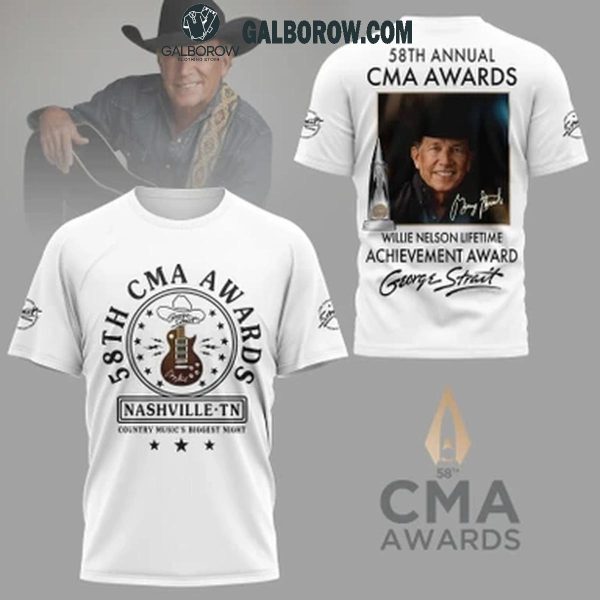 George Strait Lifetime Achievement 58th CMA Award 2024 Hoodie T-Shirt White