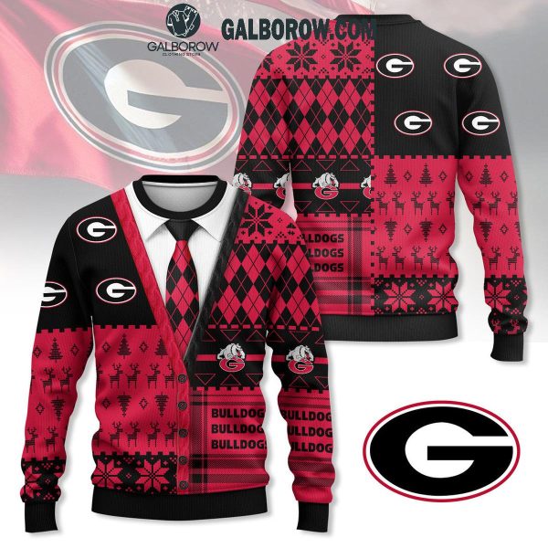 Georgia Bulldogs Football Office Style 2024 Christmas Ugly Sweater