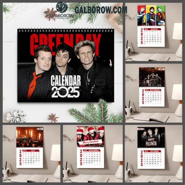 Green Day Happy New Year 2025 Wall Hanging Calendar