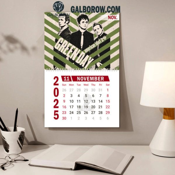 Green Day Happy New Year 2025 Wall Hanging Calendar