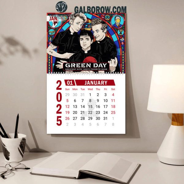 Green Day Happy New Year 2025 Wall Hanging Calendar