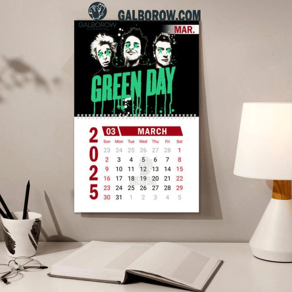 Green Day Happy New Year 2025 Wall Hanging Calendar