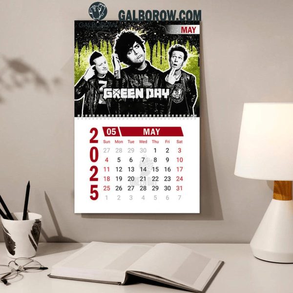 Green Day Happy New Year 2025 Wall Hanging Calendar